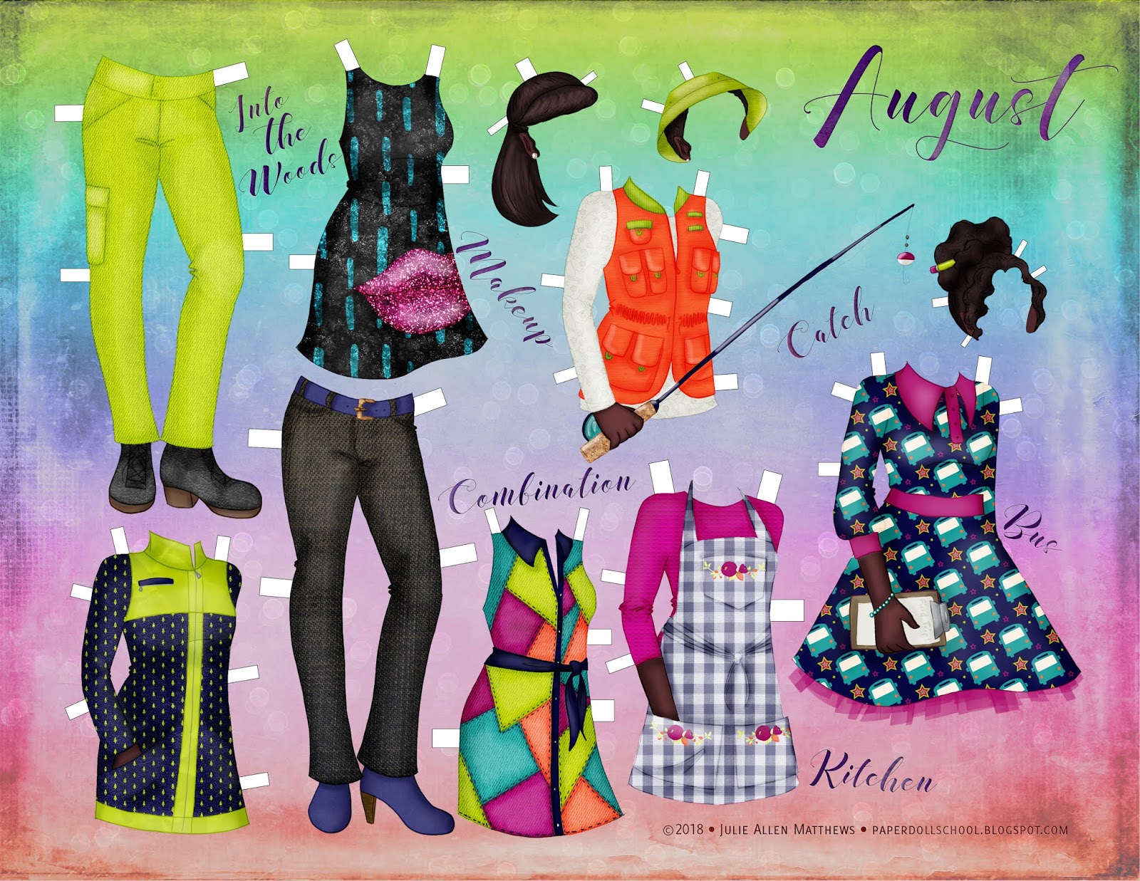 Paper Doll School August Paper Doll Set 4