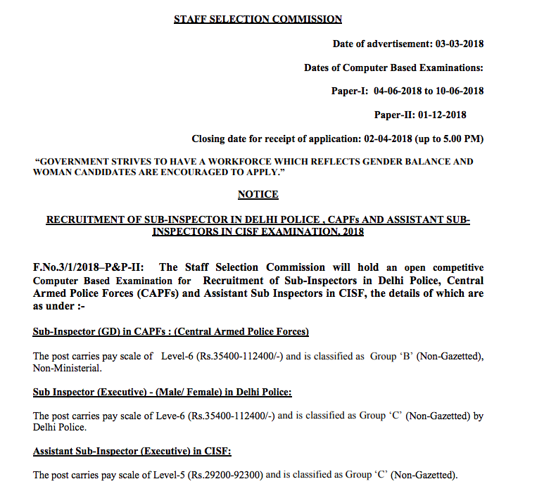 Ssc Cpo 2015 Notification Pdf