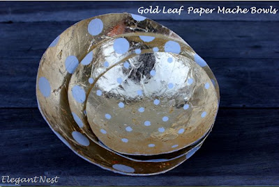Golf Leaf Paper Mache Bowls