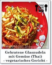 Kochen im Wok: gebratene Glasnudeln mit Gemüse (Thailändisch)