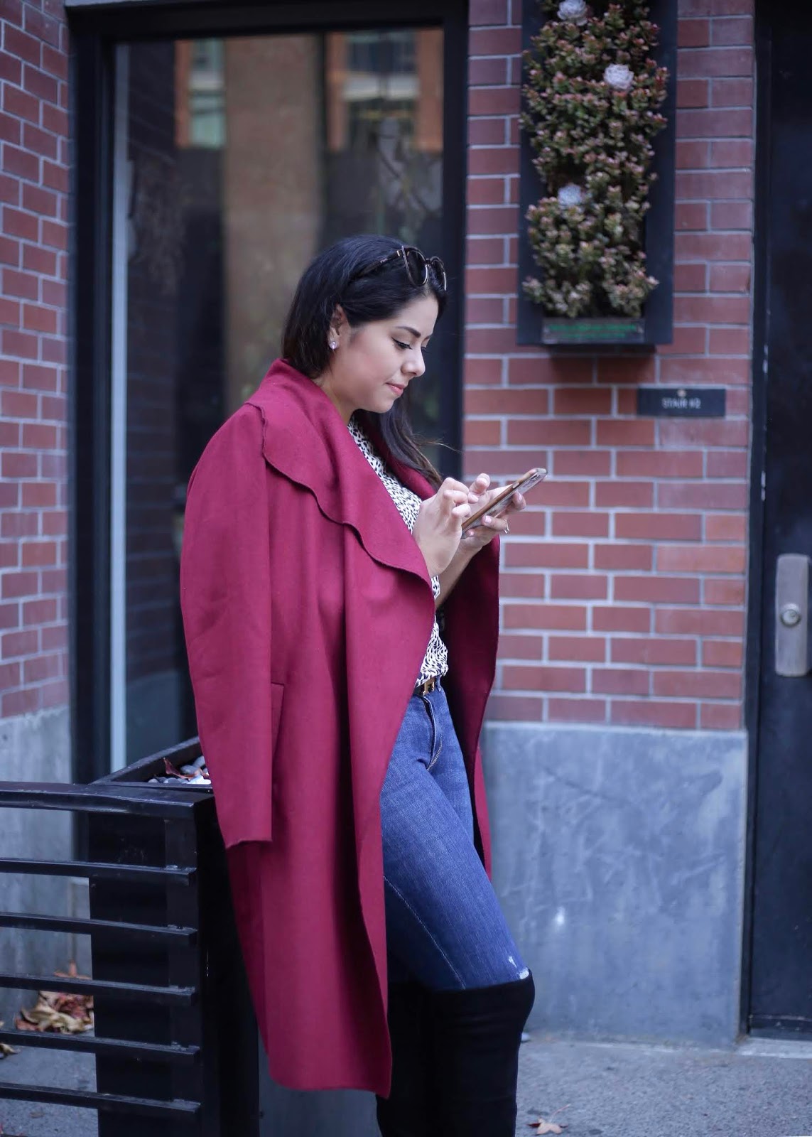 San Diego Style Blogger 2018, chicwish burgundy coat