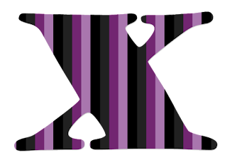 Abecedario con Rayas Horizontales Moradas. Alphabet with Purple Horizontal Stripes.