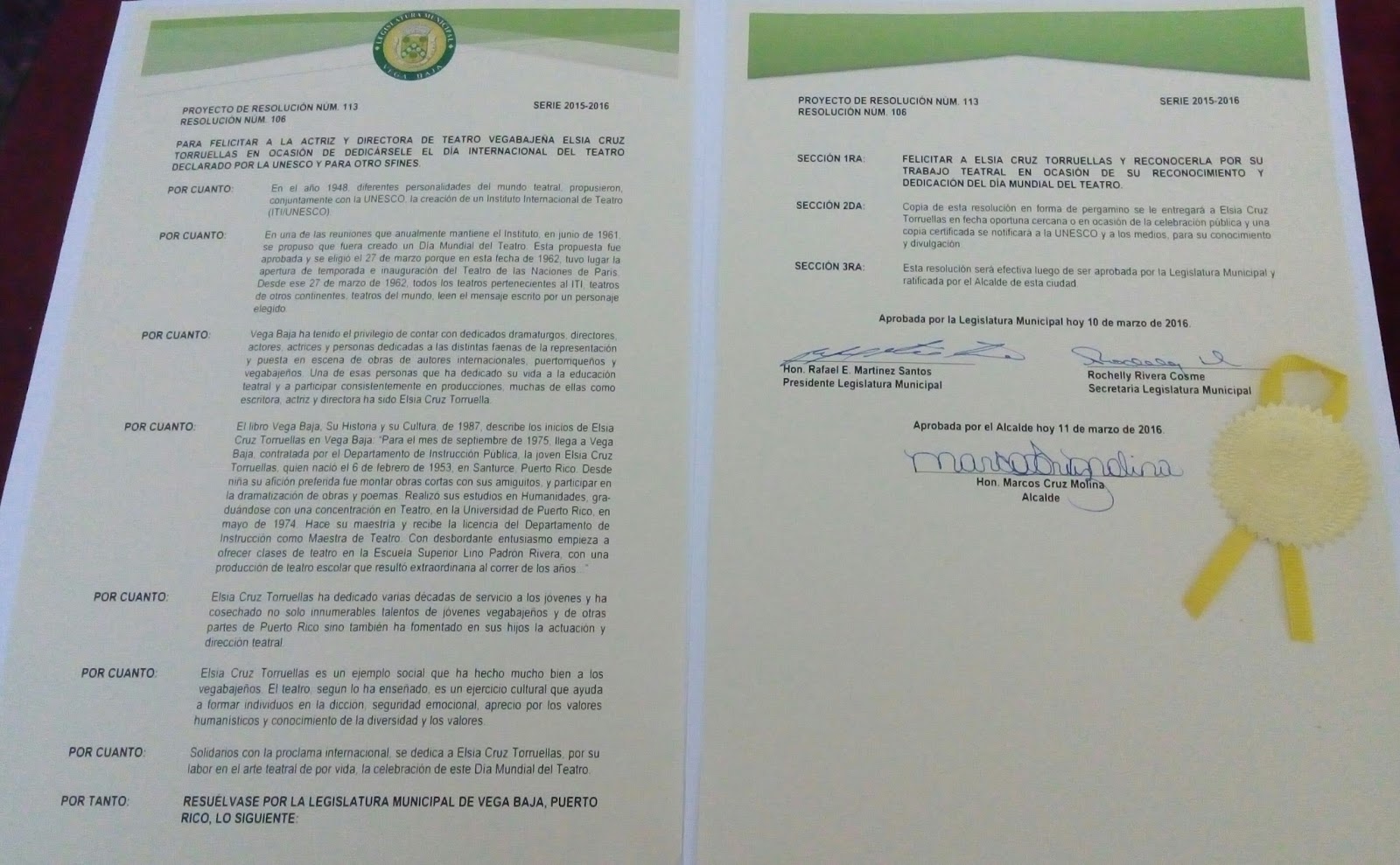 Escribiendo en voz alta Gracias, Vega Baja