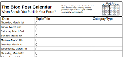 blog post calendar