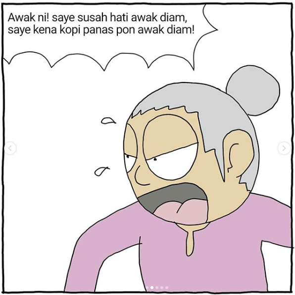 9 Ilustrasi Lucu Komik Opah & Atuk Terlajak Perahu Boleh Diundur