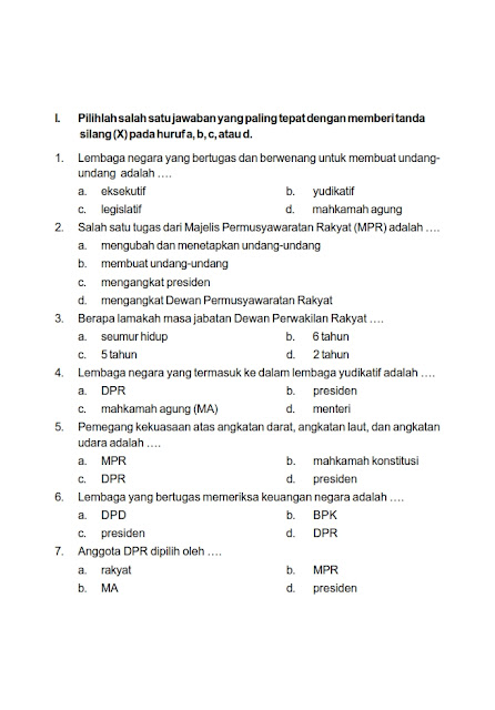 Contoh Soal Menjodohkan Untuk Sd