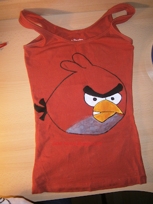 bluzka Angry Birds DIY  - Adzik tworzy
