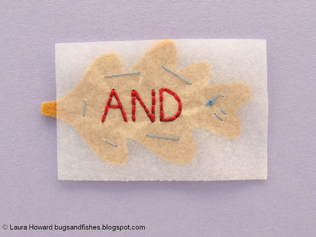 embroidered lettering