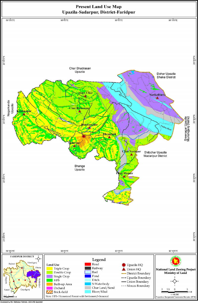 Sadarpur Upazila Mouza Map Faridpur District Bangladesh
