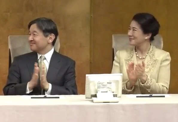 Crown Princess Masako is wearing a dress from the 1990s, or a beige dress with similar design 