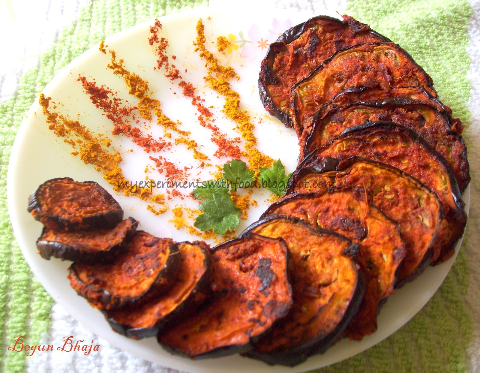 My Experiments With Food Baingan Bhaja / Begun Bhaja / Eggplant fry