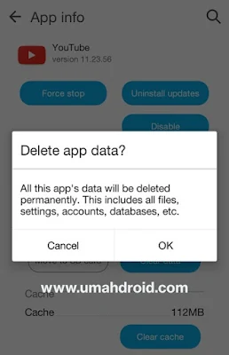 Clear data aplikasi android