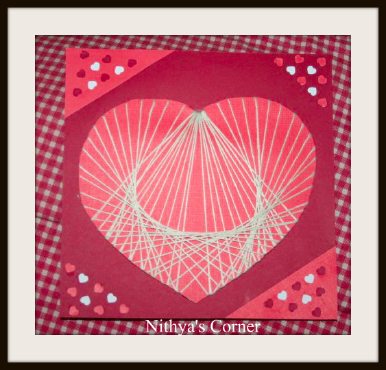 Arts & Crafts Heart Beads String Greeting Card