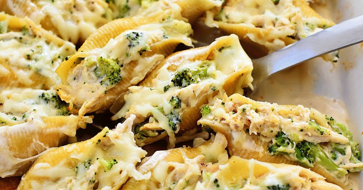 Chicken & Broccoli Alfredo Stuffed Shells THE KING OF RECIPES