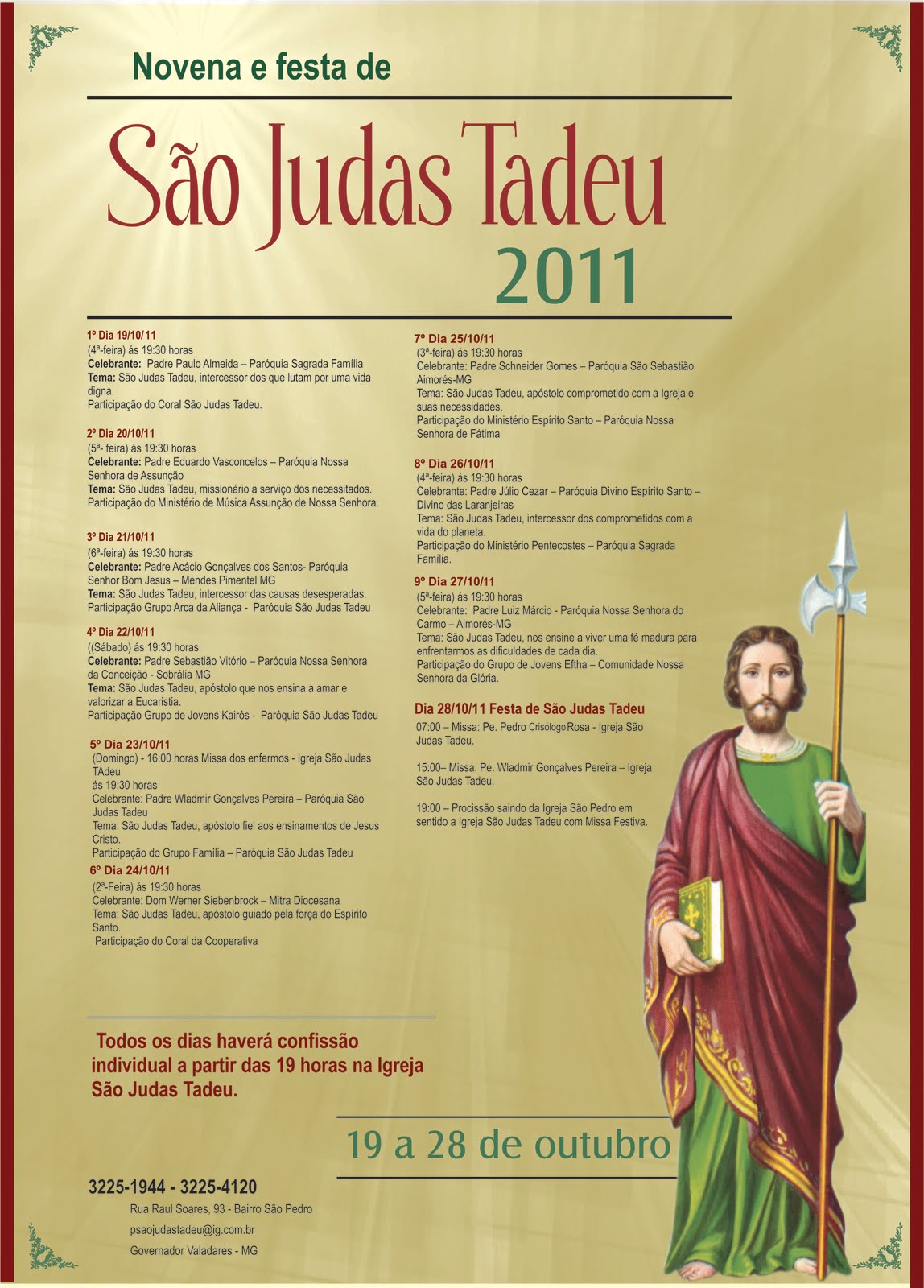 Paróquia São Judas Tadeu: Novena e Festa de São Judas Tadeu 2011
