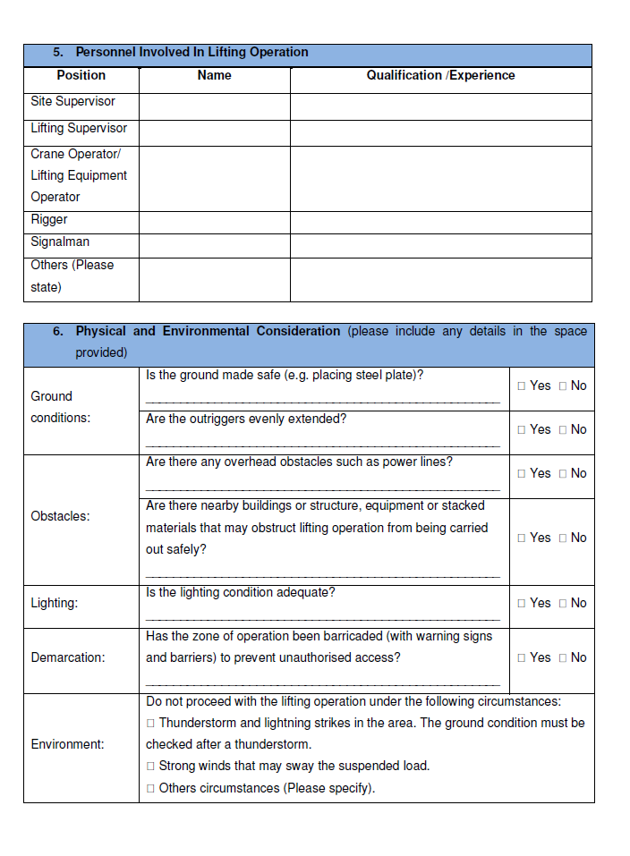 Crane lift plan checklist - vsapack