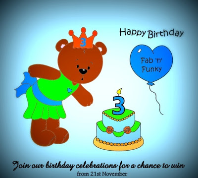 Our 3rd Birthday celebration with fabulous prizes to be won starts 21st November 2012