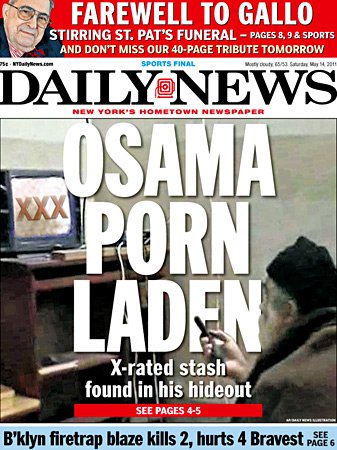 Image result for osama bin laden porn headline daily news