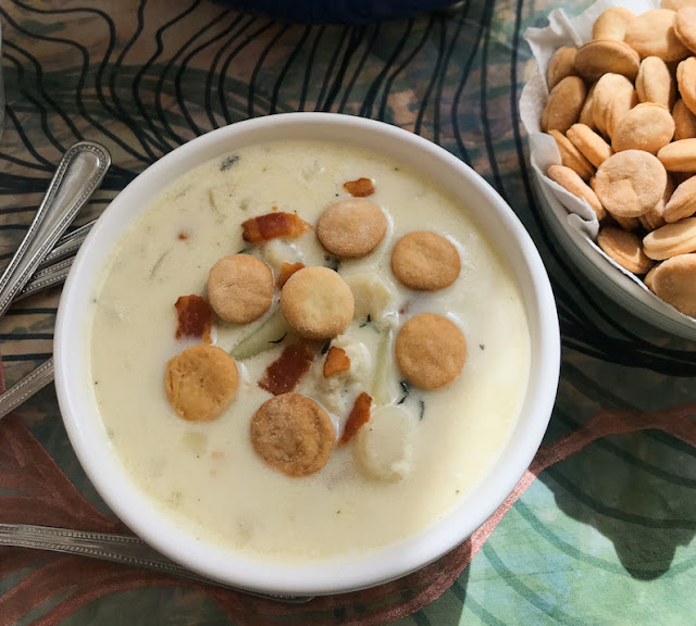 Food Lust People Love: My creamy crab and scallop chowder begins with frying bacon, as all the best recipes do. Pour in the whipping cream, add a whole pound of crabmeat AND a pound of bay scallops, for a deliciously rich mouthful in every spoon.