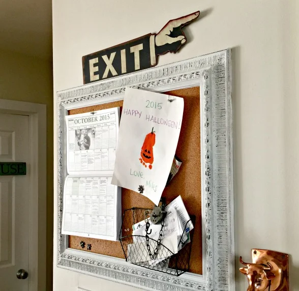 Bulletin board and Exit sign