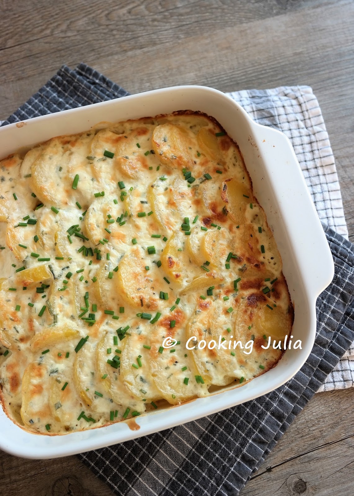 COOKING JULIA GRATIN DE POMMES DE TERRE AU BOURSIN