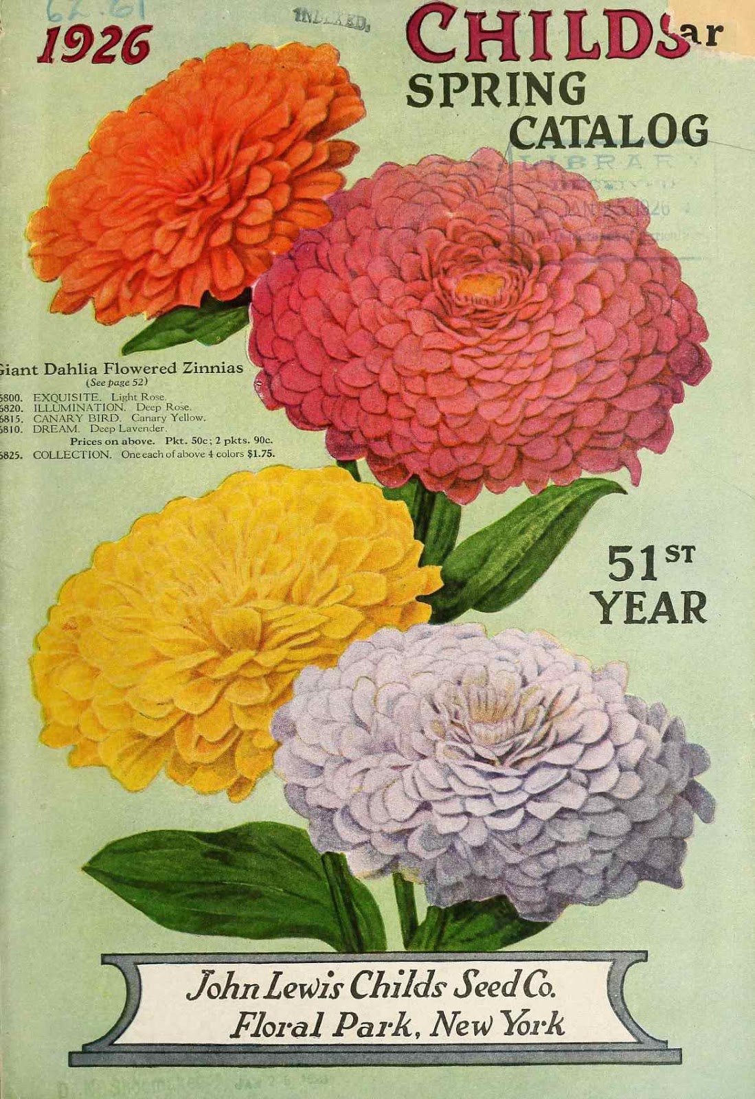 Tenth Letter of the Alphabet Lettering John Lewis Childs’ Catalogs