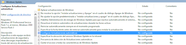 Configurar Actualizaciones automáticas