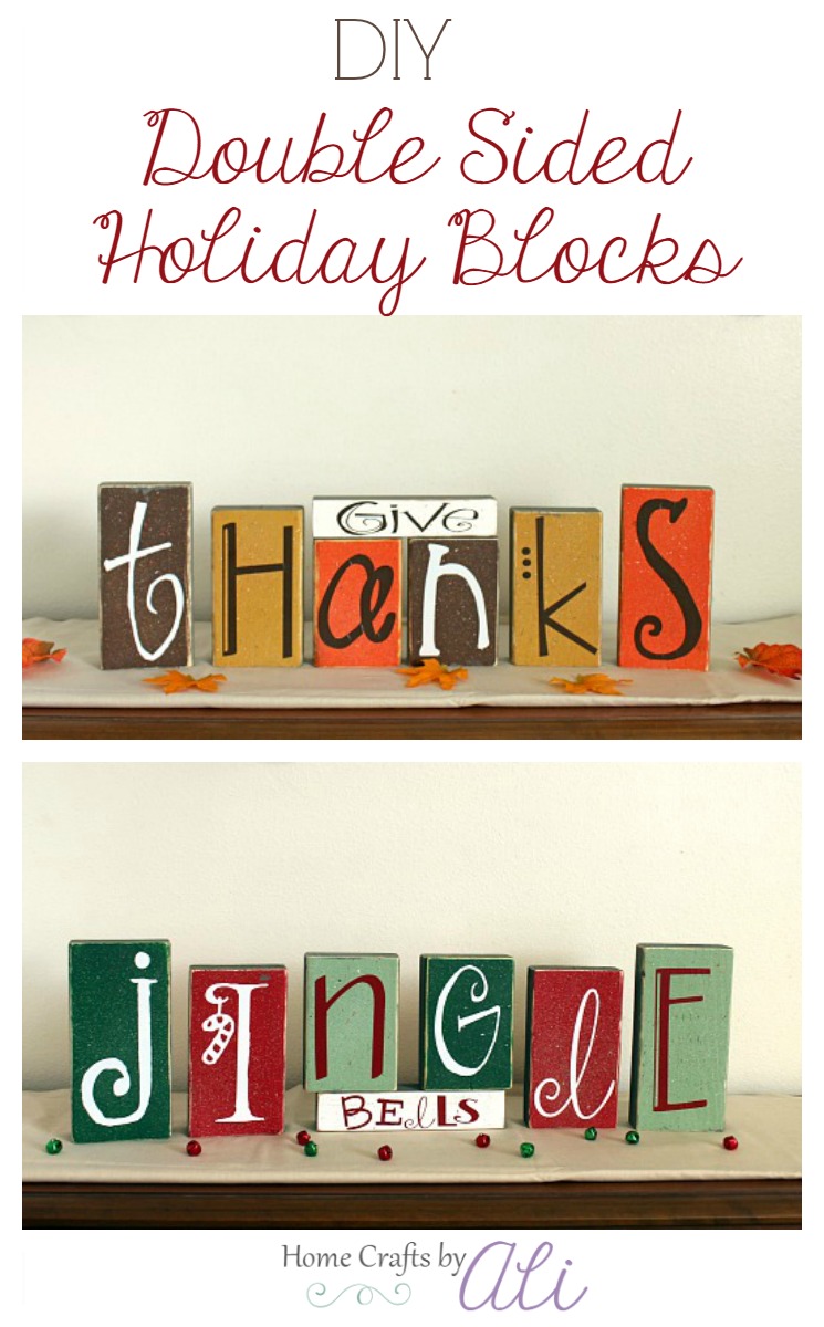 DIY Double Sided Holiday Blocks - Home Crafts by Ali