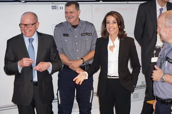 Princess Marie of Denmark visits the crisis management center in Copenhagen, where an exercise was held to simulate a nuclear accident in Copenhagen