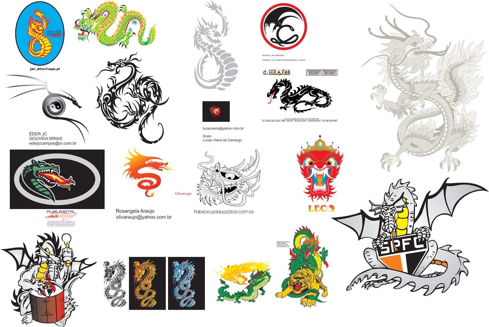 Vetor CDR Free: Dragões.