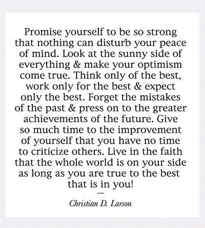 Inspirational Picture Quotes...: Promise yourself to be so strong.