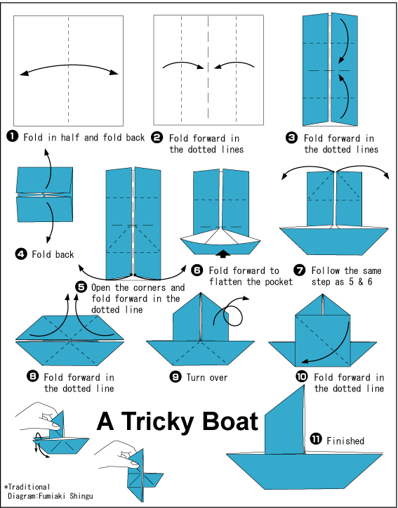 Paper boat instructions for kids