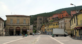 The main square in Parnucci's home town of Buti