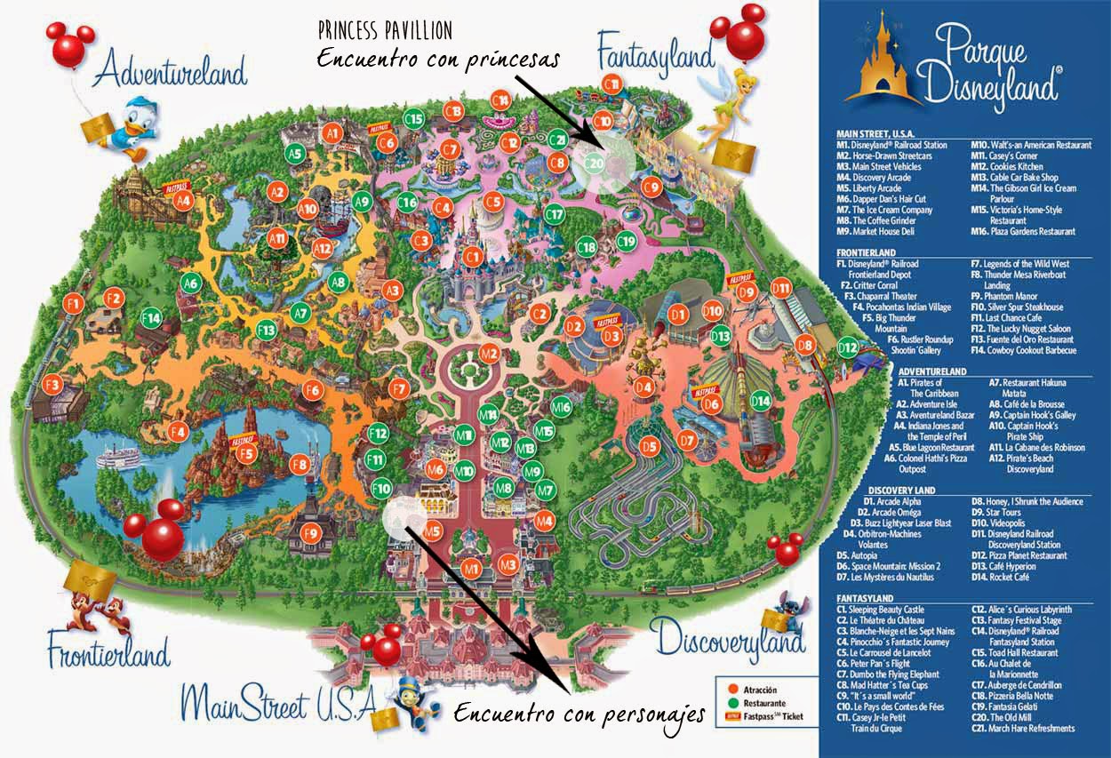 Trucos Disney: zona de encuentro con los personajes y princesas Disney