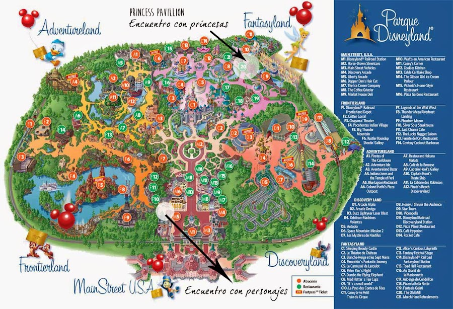 Trucos Disney: zona de encuentro con los personajes y princesas Disney