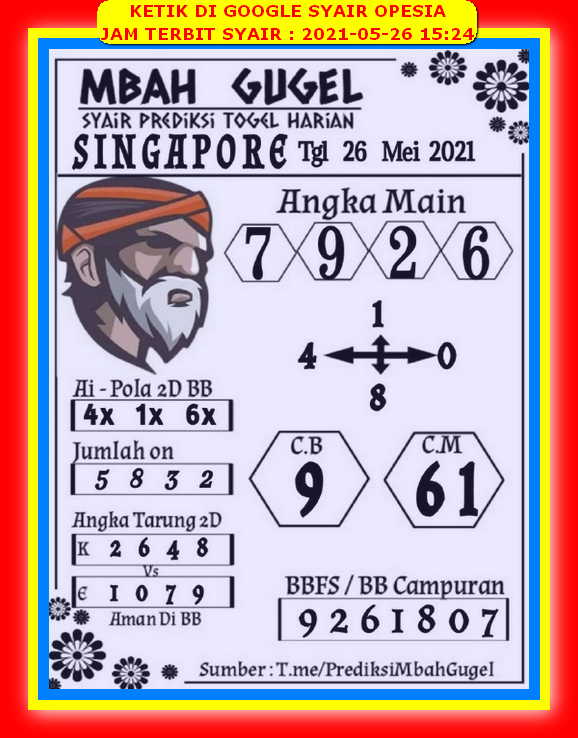 Forum Syair Singapura Rabu 26 Mei 2021 Royal Syair