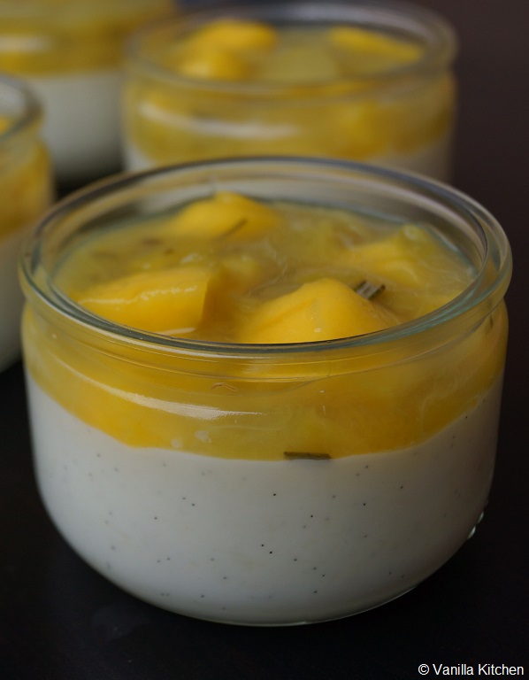 (no) plain Vanilla Kitchen: Vanillepudding mit Mango-Rhabarber-Kompott