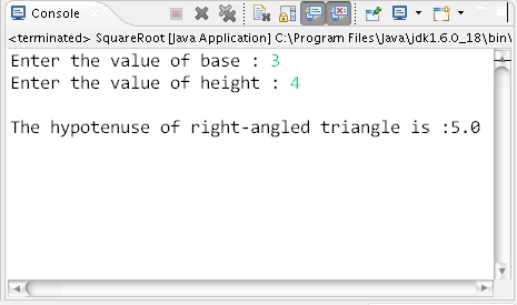 How to calculate length of hypotenuse of a right angle triangle given ...
