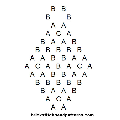 Free beginner brick stitch seed bead earring pattern letter chart.