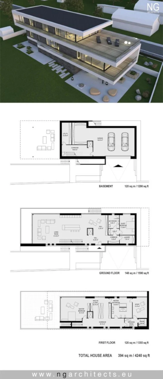 desain inspiratif rumah modern minimalis plus denah
