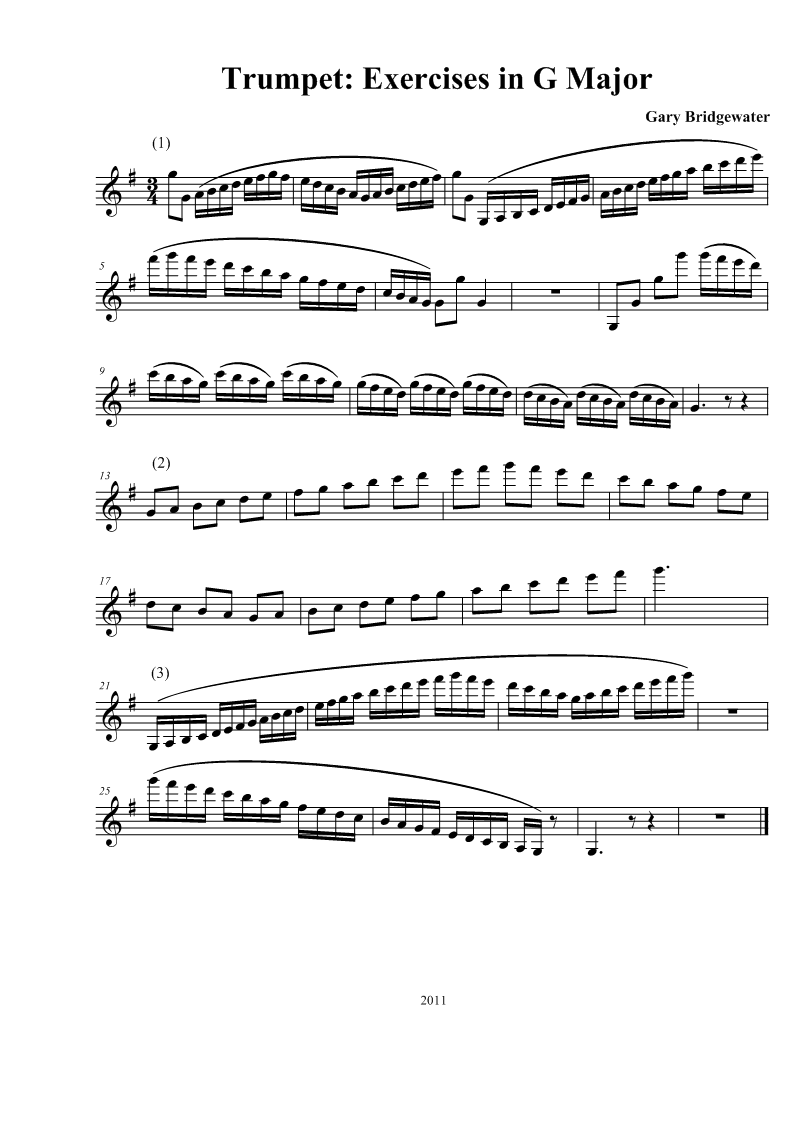 Trumpet Trumpet Exercises in G Major