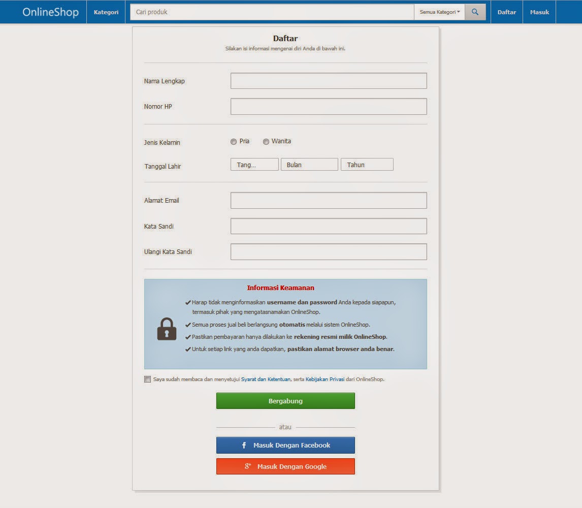 Design Template Toko Online Tokopedia | Portal Source code Sistem