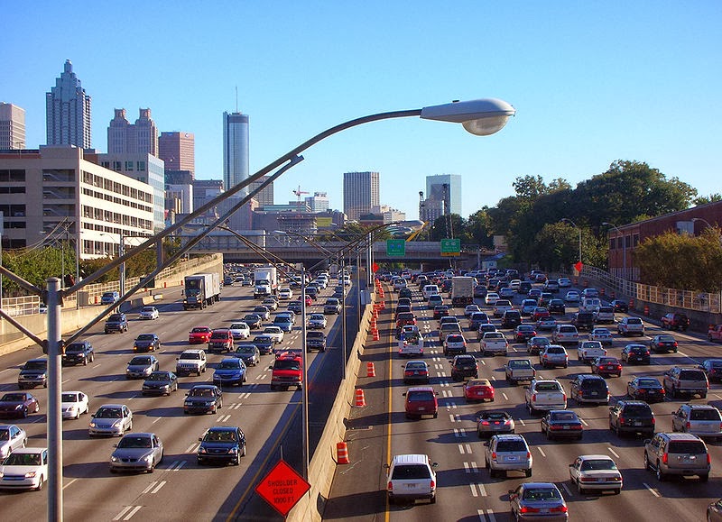 Mindblowing Earth In Atlanta 14 lanes including 2 HOV lanes
