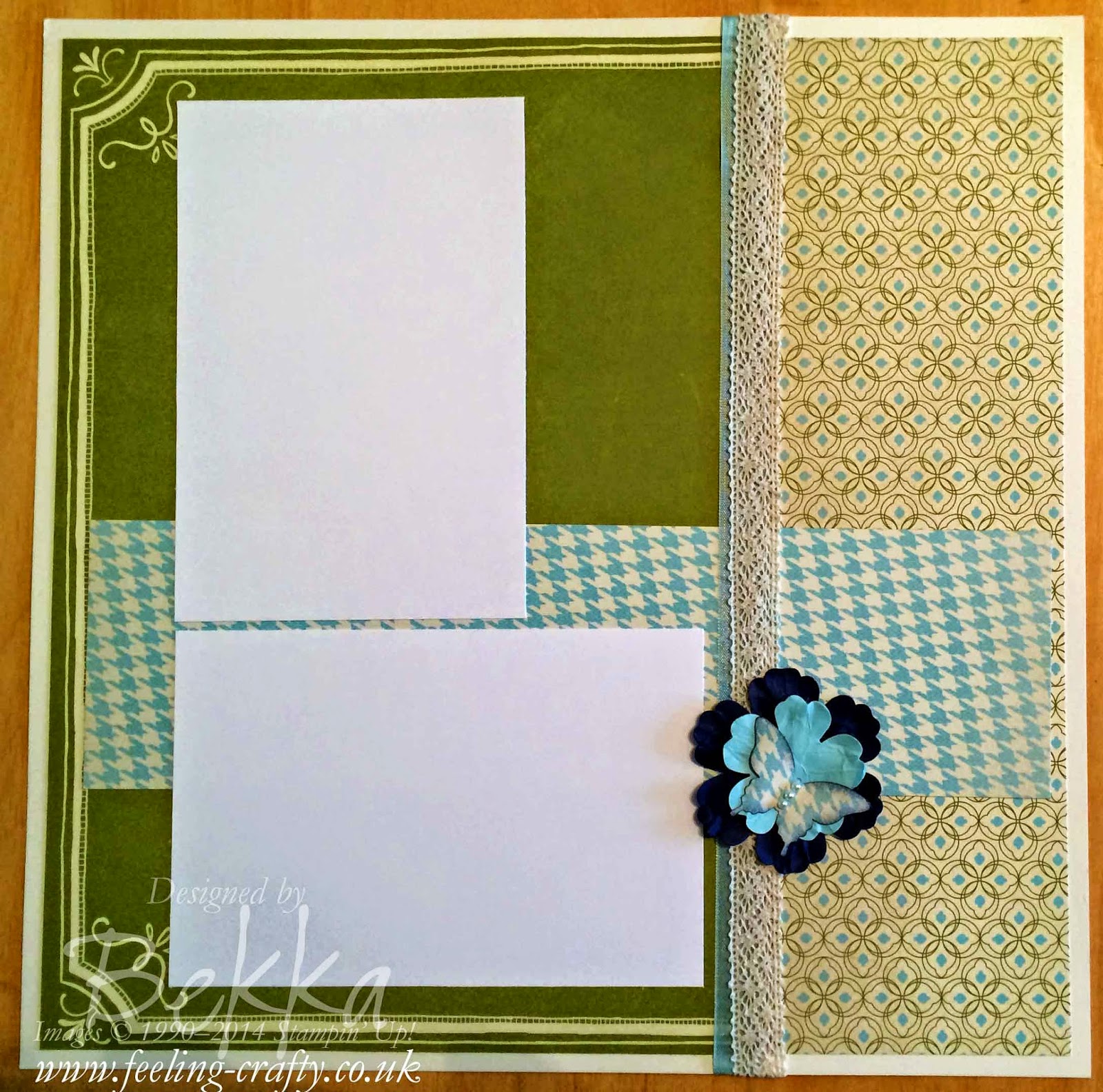 Stampin' Up! Etcetra Papers Scrapbook Page by UK Based Demonstrator Bekka - check her blog every Saturday for great scrapbook inspiration