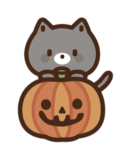 そざいにゃんだ かぼちゃとねこのイラスト