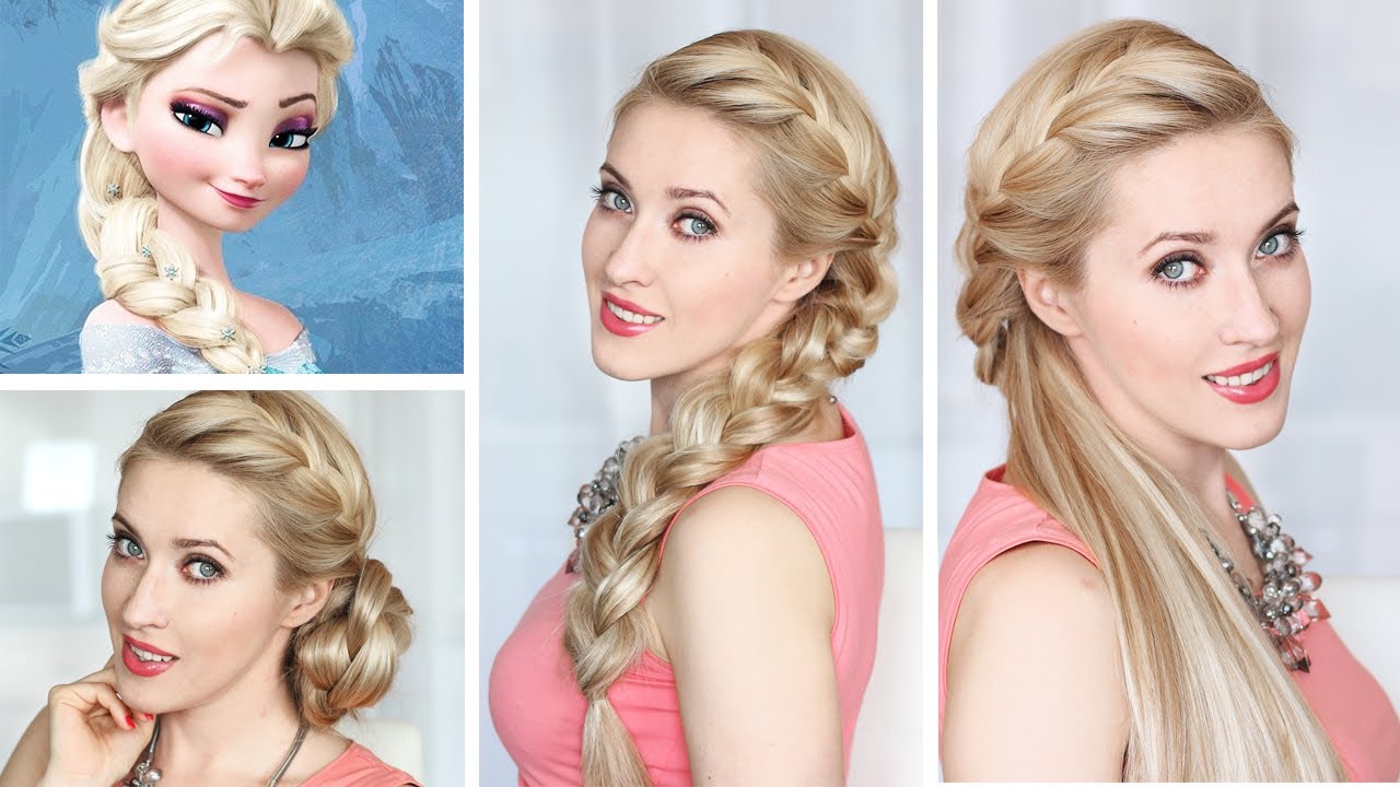 Peinado de Elsa Frozen Elsas Frozen Coronation Hairstyle  YouTube