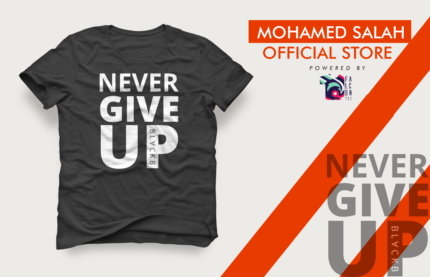Mohamed Salah Never Give Up Official T-shirt and Official Merchandise ...