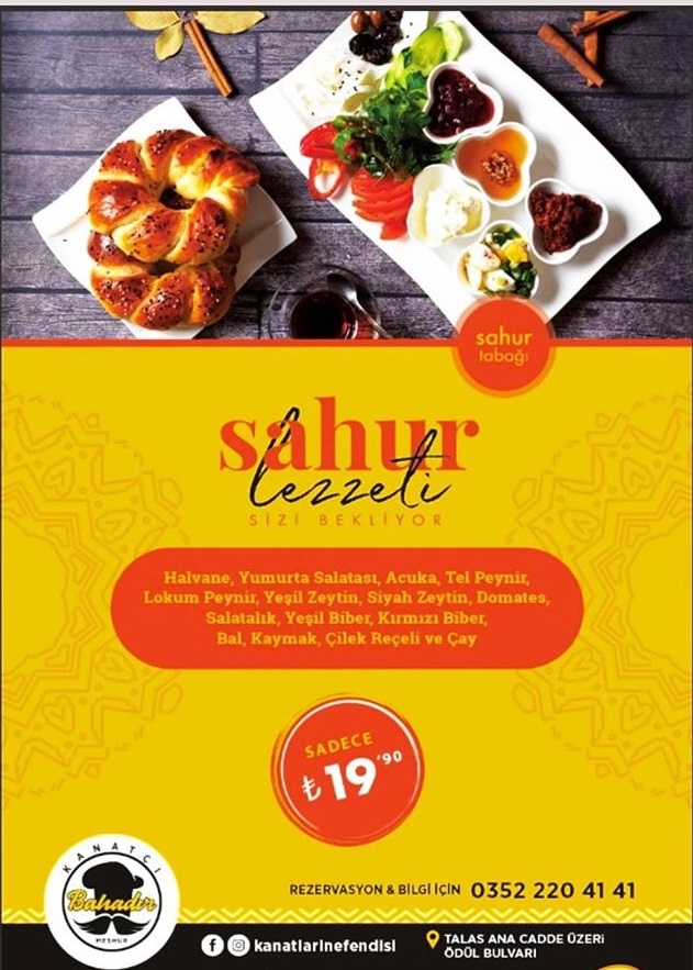 KANATÇI BAHADIR TALAS KAYSERİ İFTAR VE SAHUR MENÜLERİ Mekan Arama