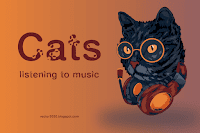 Cat music illustration