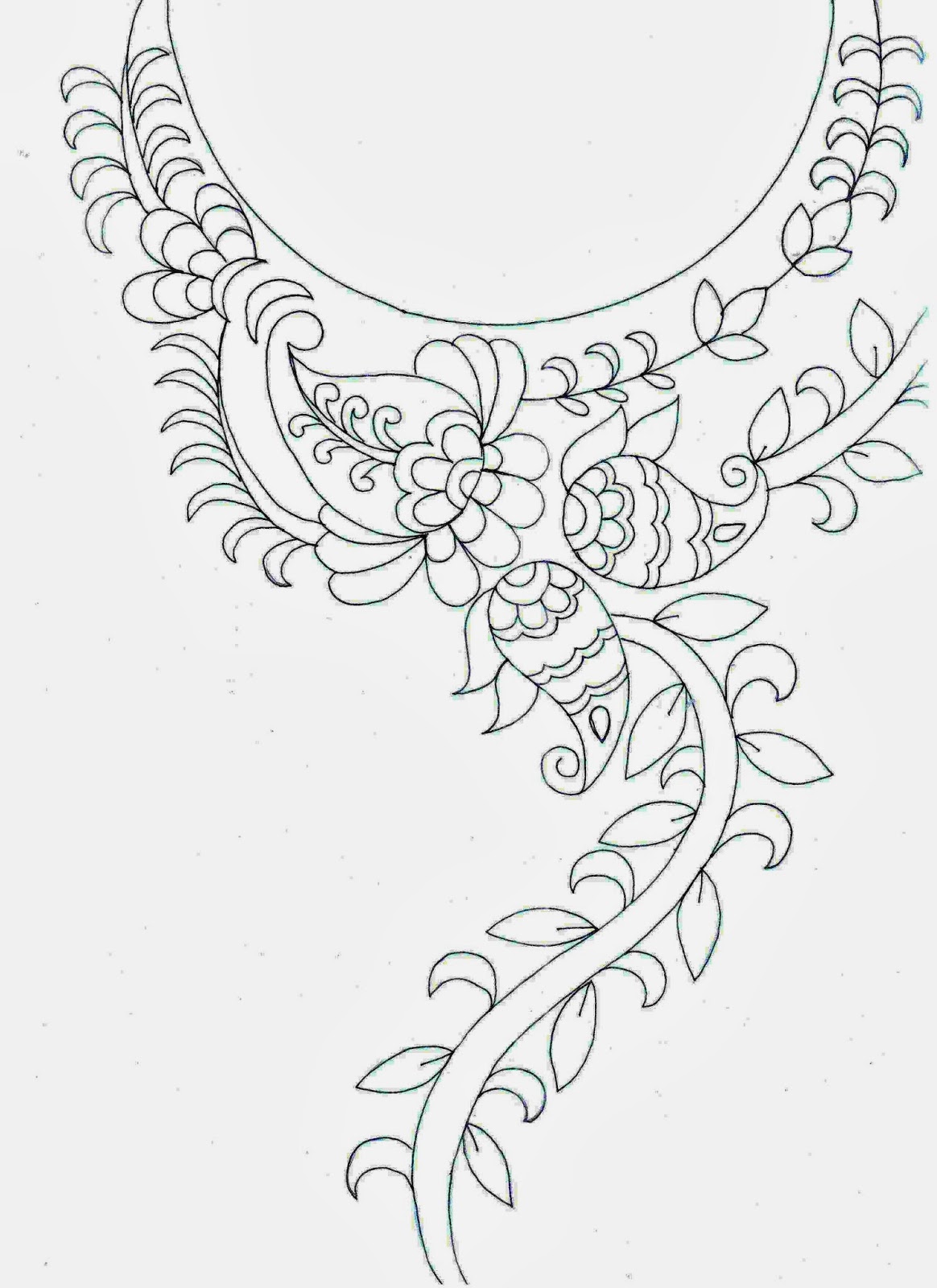 Neck design sketch  Flower embroidery designs Hand embroidery design  patterns Handwork embroidery design
